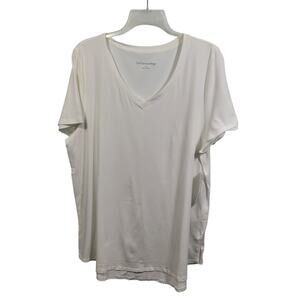 Soft Surrounding Isabel Pima Tunic White T Shirt Size 1X NWT 121325-1244